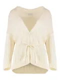 Peserico sequin-embellished belted cardigan - Neutrals