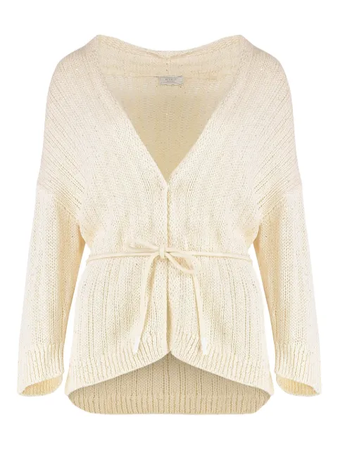 Peserico sequin-embellished belted cardigan