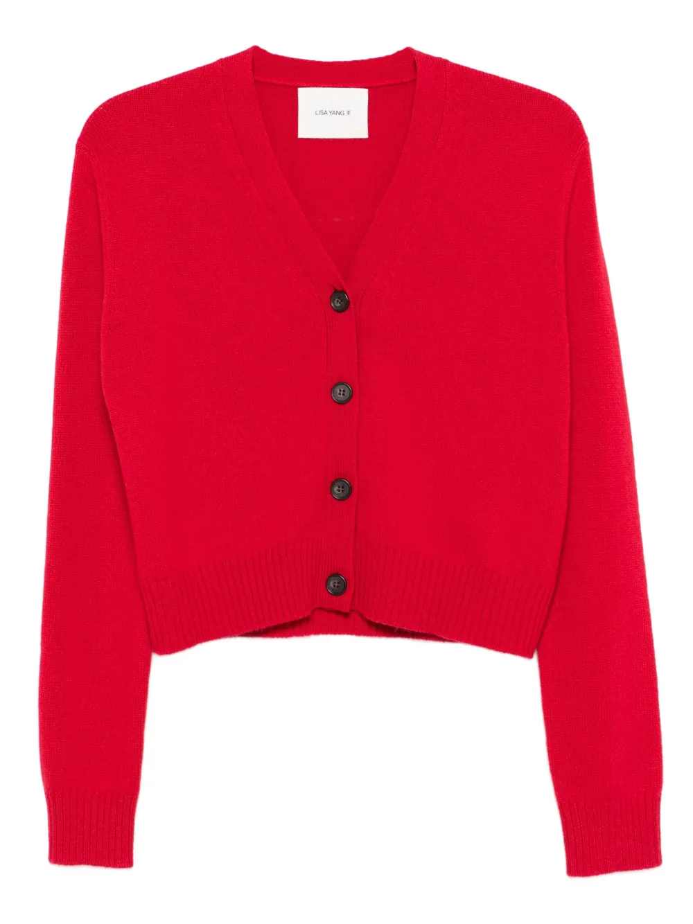 Lisa Yang Marion button-front cashmere cardigan Rood