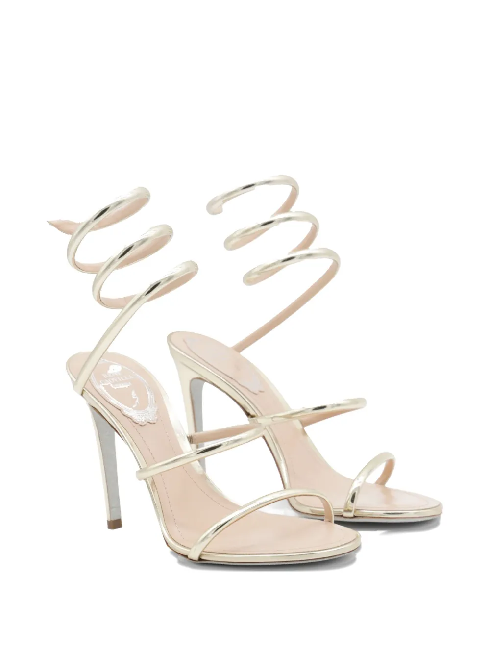 René Caovilla 105mm Cleo sandals Metallic