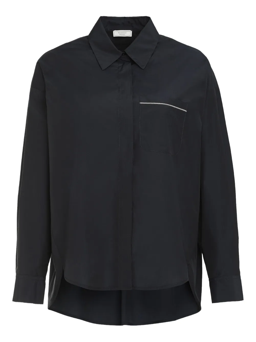 Peserico beaded-pocket shirt Blauw