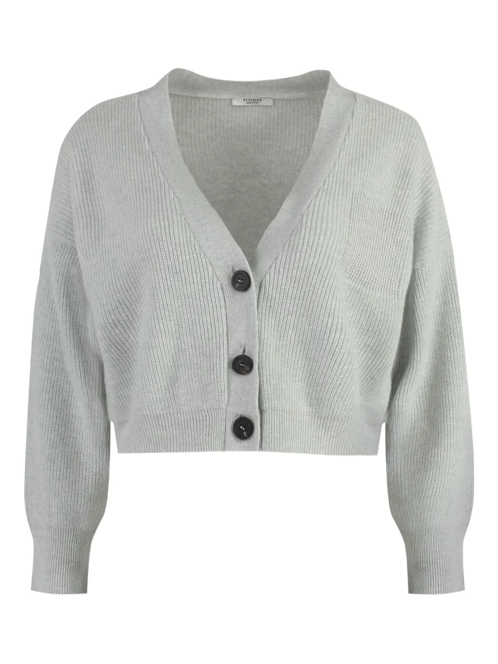 Peserico ribbed-knit button cardigan Grijs
