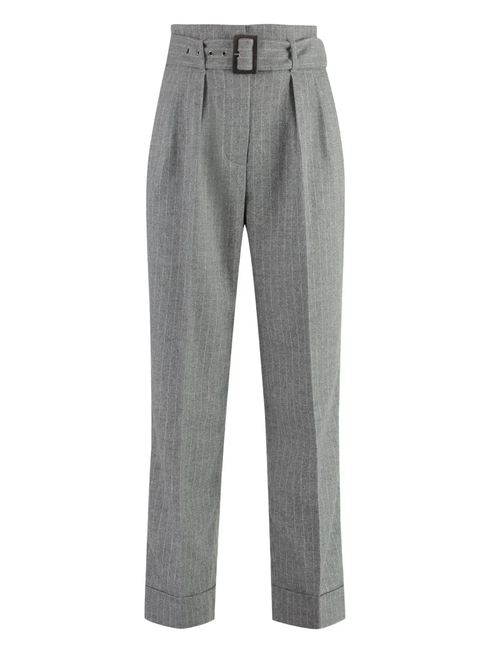 Peserico pinstripe belted trousers Grijs