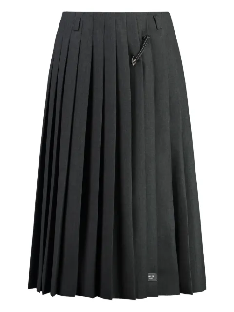Prada pleated brooch midi skirt