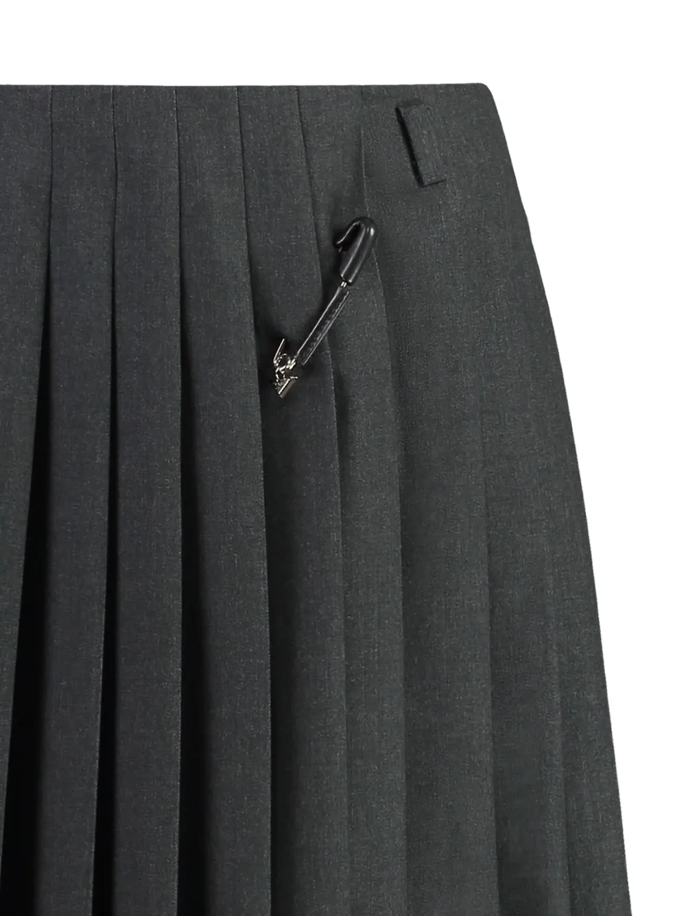 Prada pleated brooch midi skirt Grijs