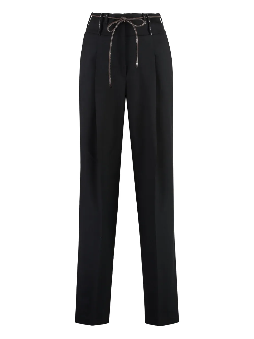 Peserico drawstring-waist trousers Zwart