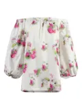 Max Mara floral-print balloon-sleeve blouse - White