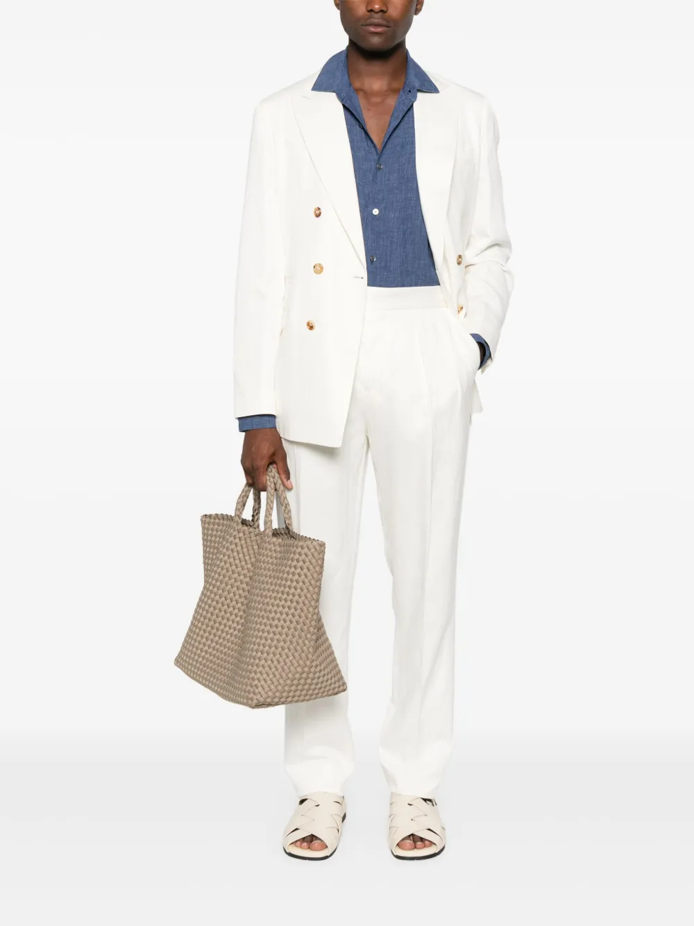 Zegna Linnen overhemd - Blauw