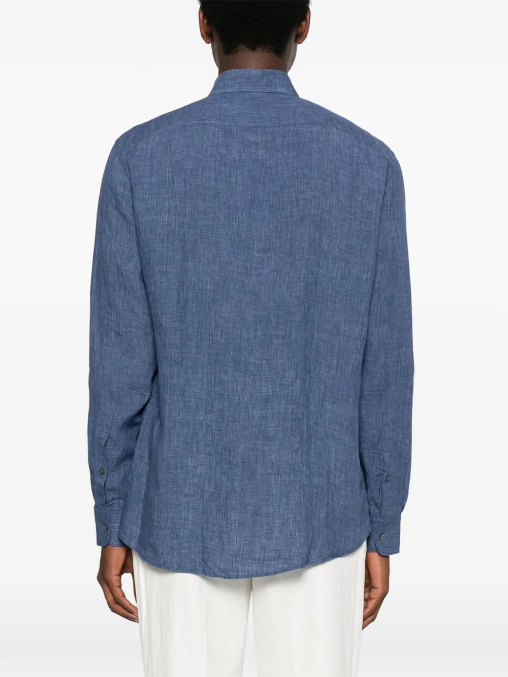 Zegna Linnen overhemd Blauw