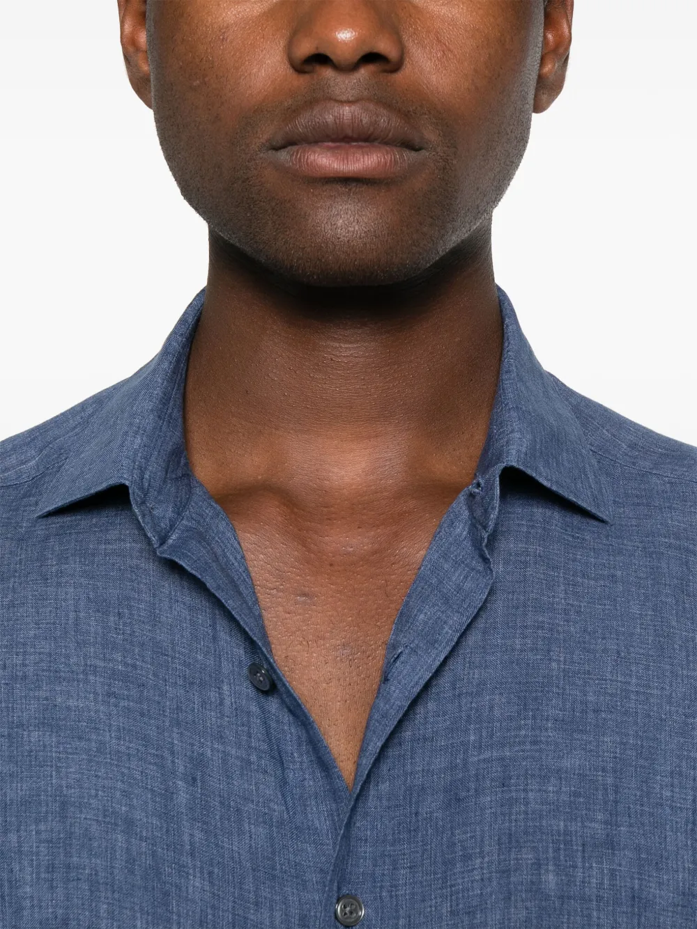 Zegna Linnen overhemd Blauw