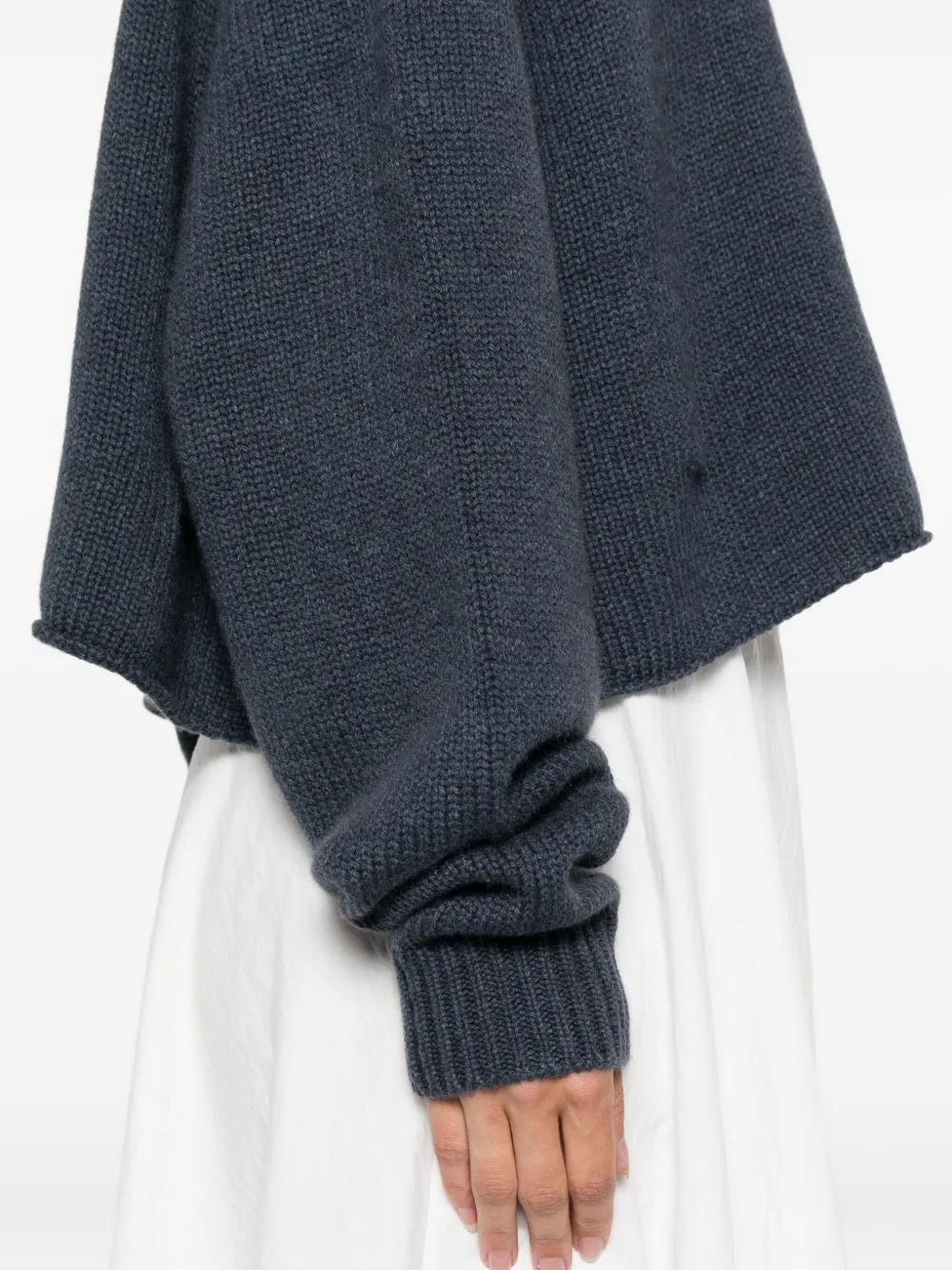 Lisa Yang Cropped trui met ronde hals Blauw