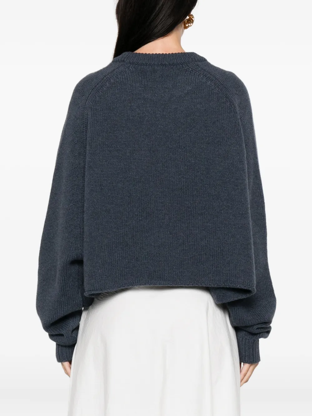Lisa Yang Cropped trui met ronde hals Blauw
