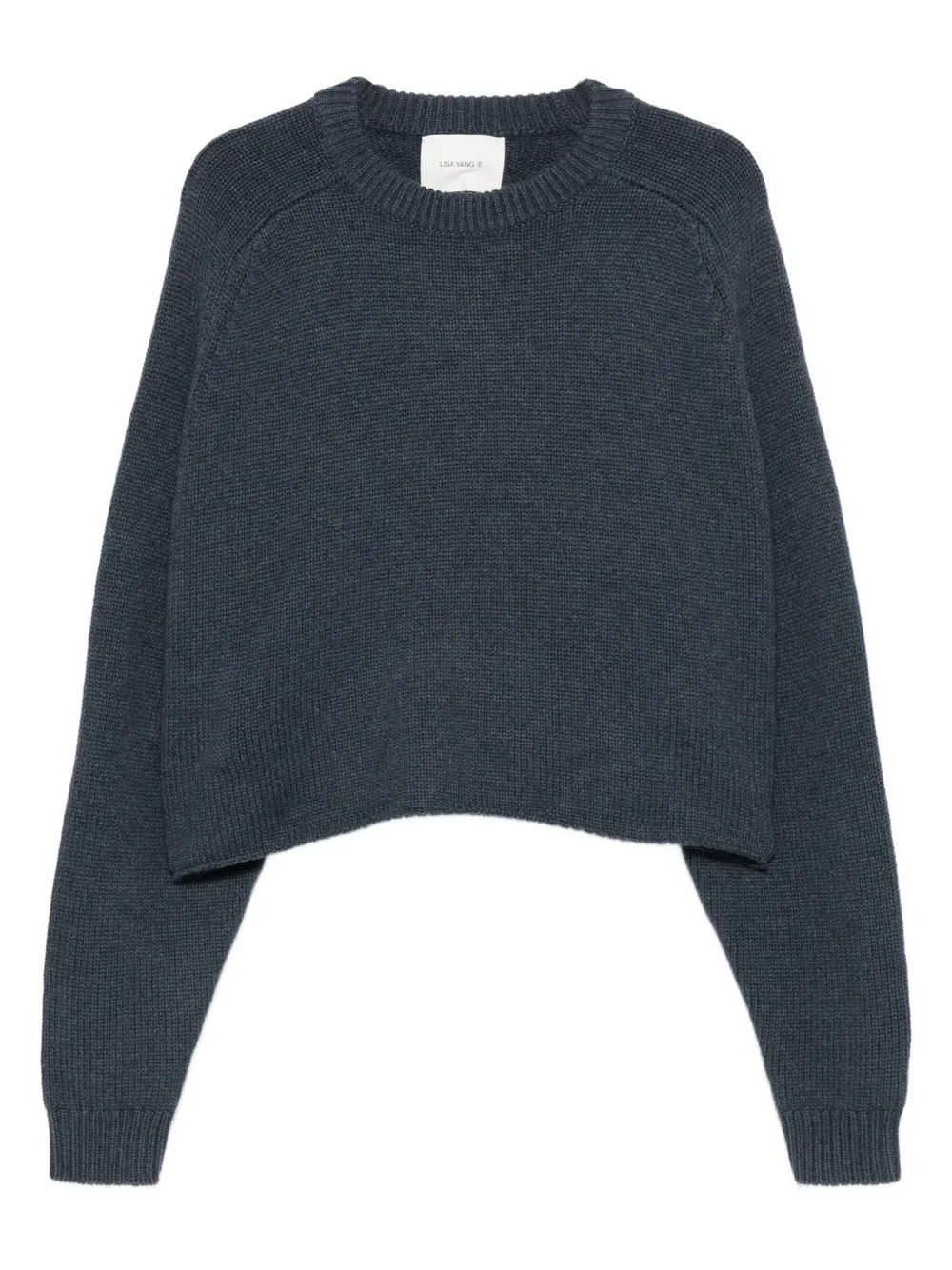 Lisa Yang Cropped trui met ronde hals Blauw