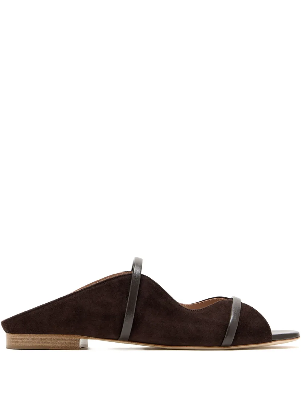 Malone Souliers Norah leather-trimmed suede mules Brown