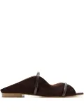 Malone Souliers Norah leather-trimmed suede mules - Brown