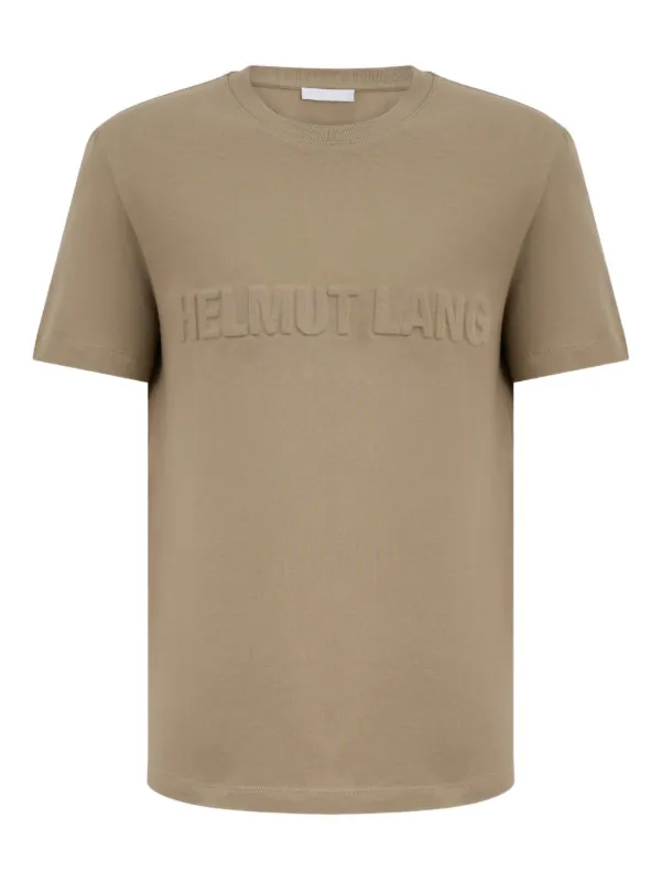 Helmut Lang logo-embossed T-shirt | Brown | FARFETCH