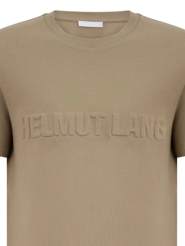 Helmut Lang logo-embossed T-shirt | Brown | FARFETCH