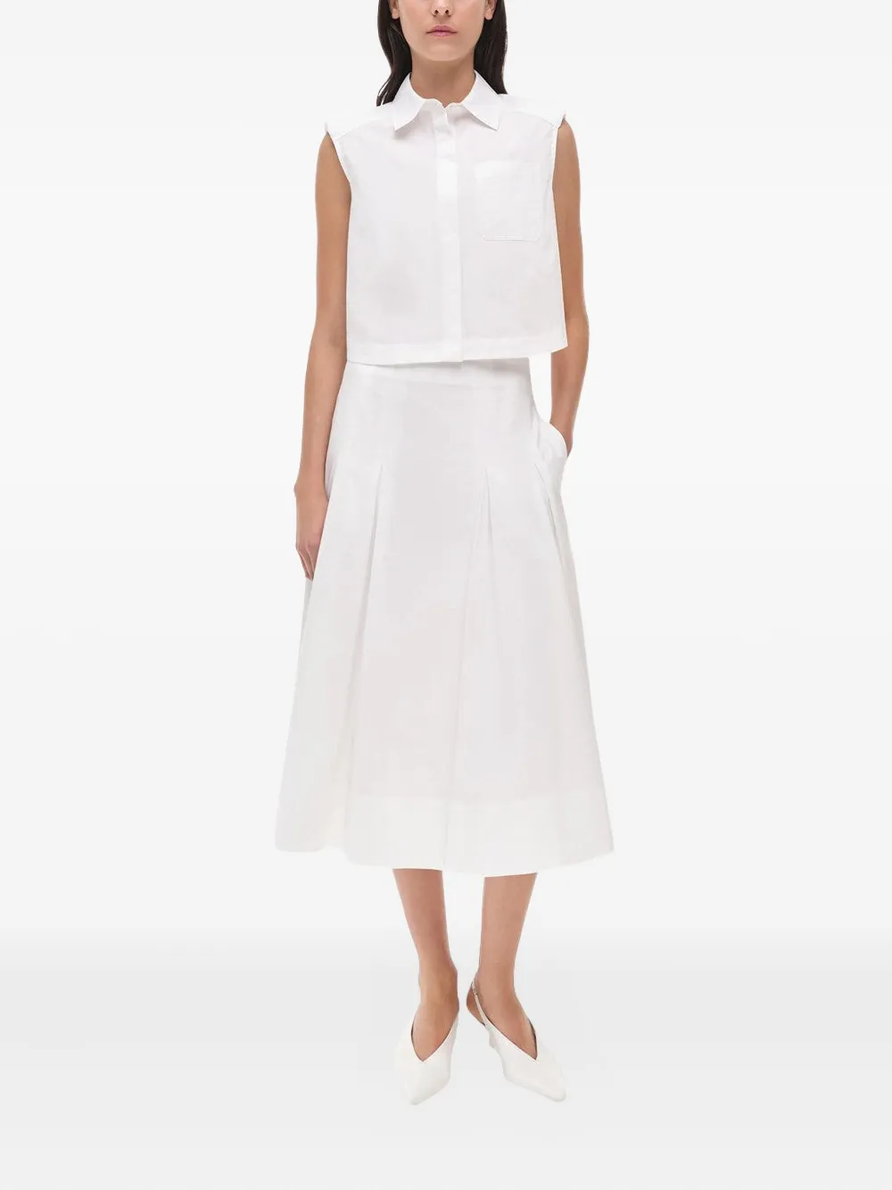 Simkhai Samantha pleated midi skirt - Wit