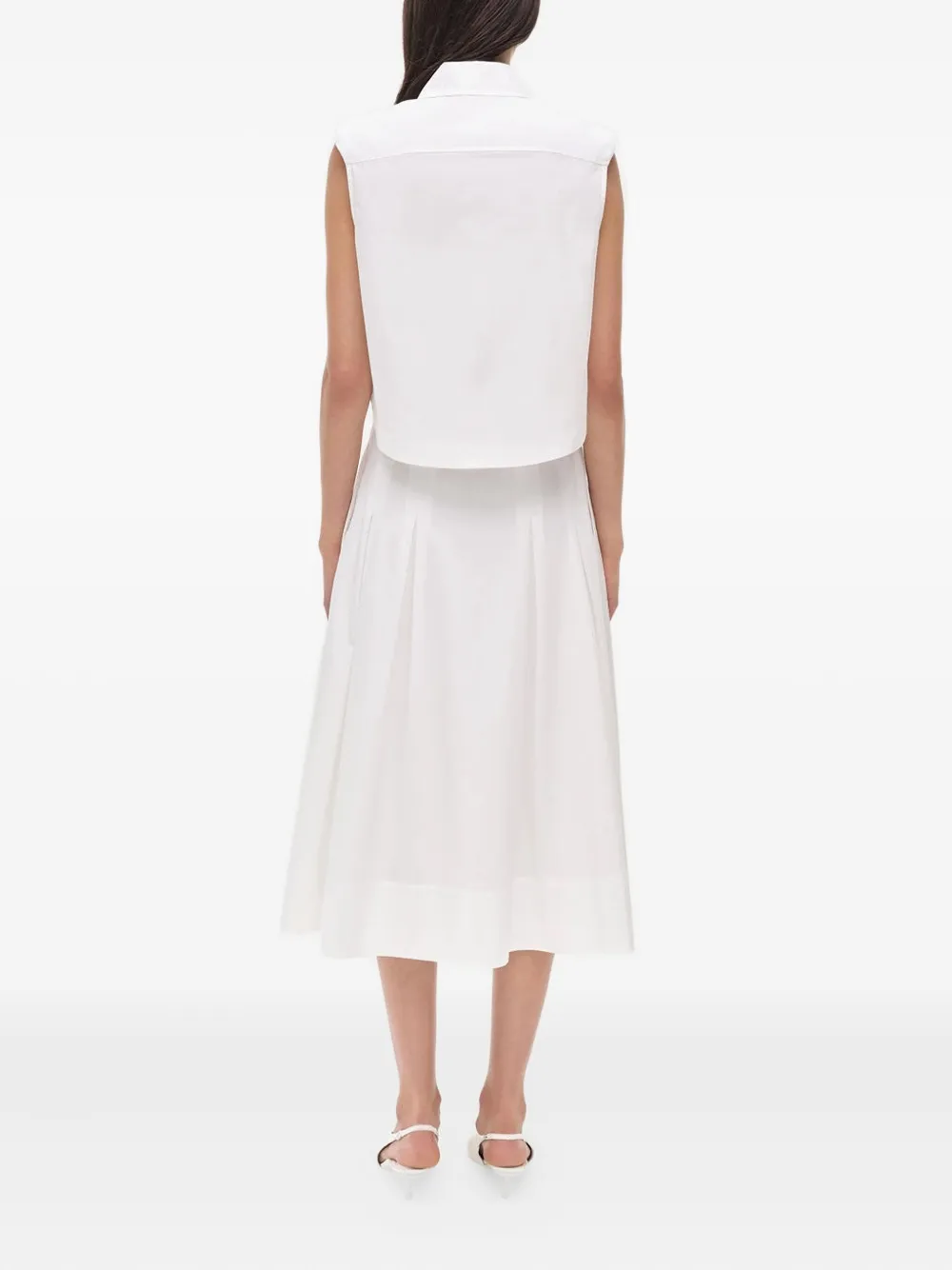 Simkhai Samantha Pleated Midi Skirt In White