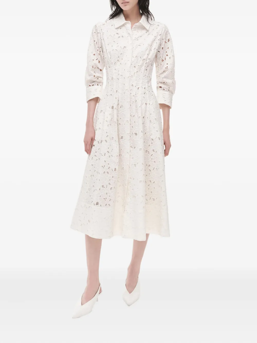 Simkhai eyelet-embroidered shirt dress - Wit