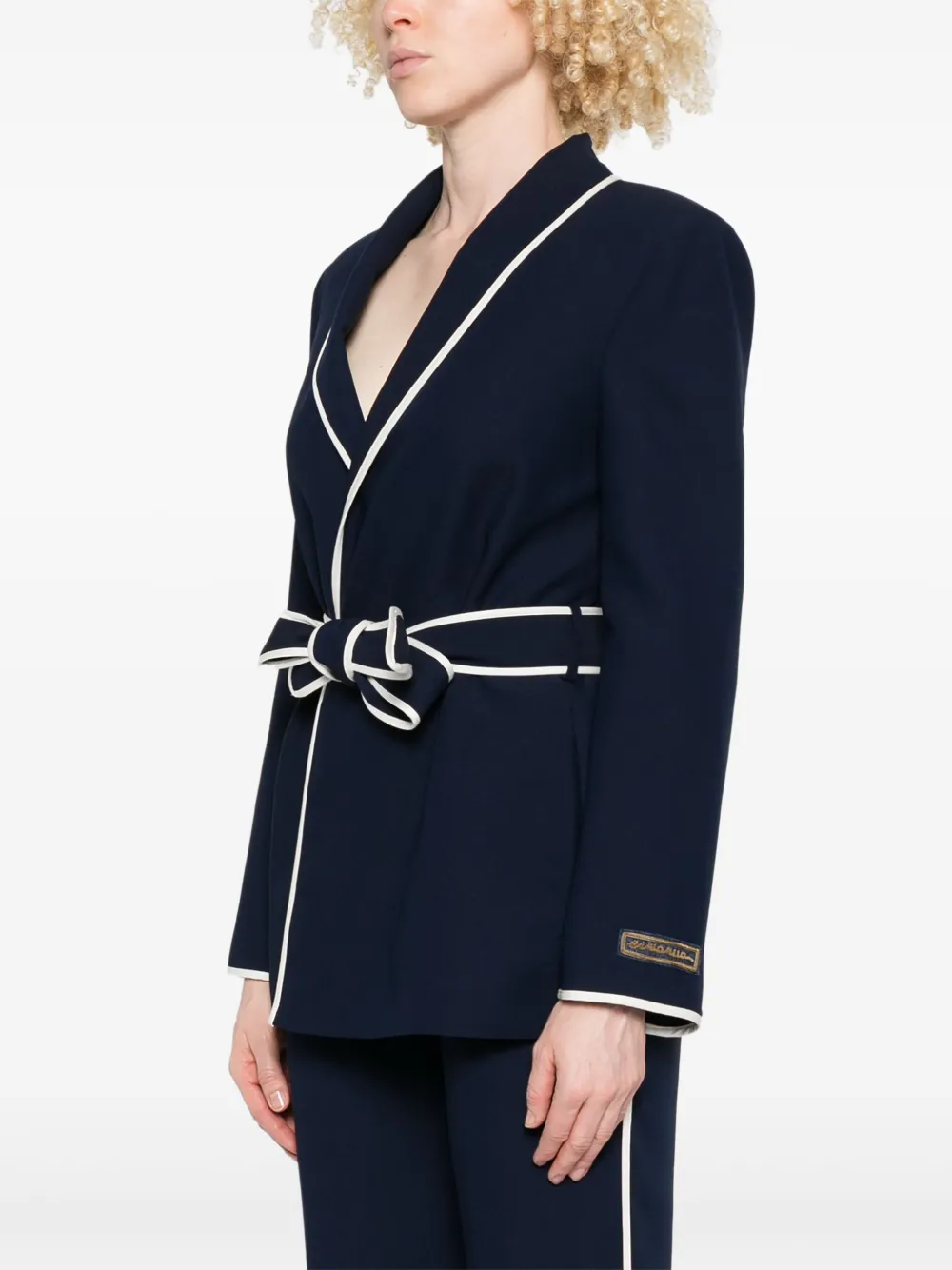 ERMANNO FIRENZE Blazer met ceintuur Blauw