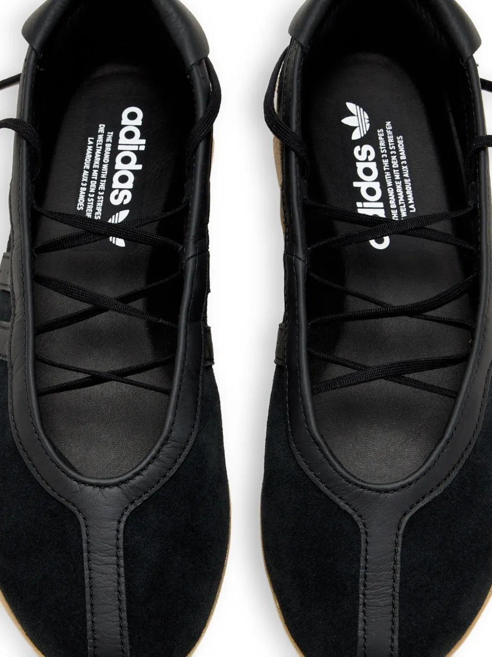 adidas laced ballet flats Black