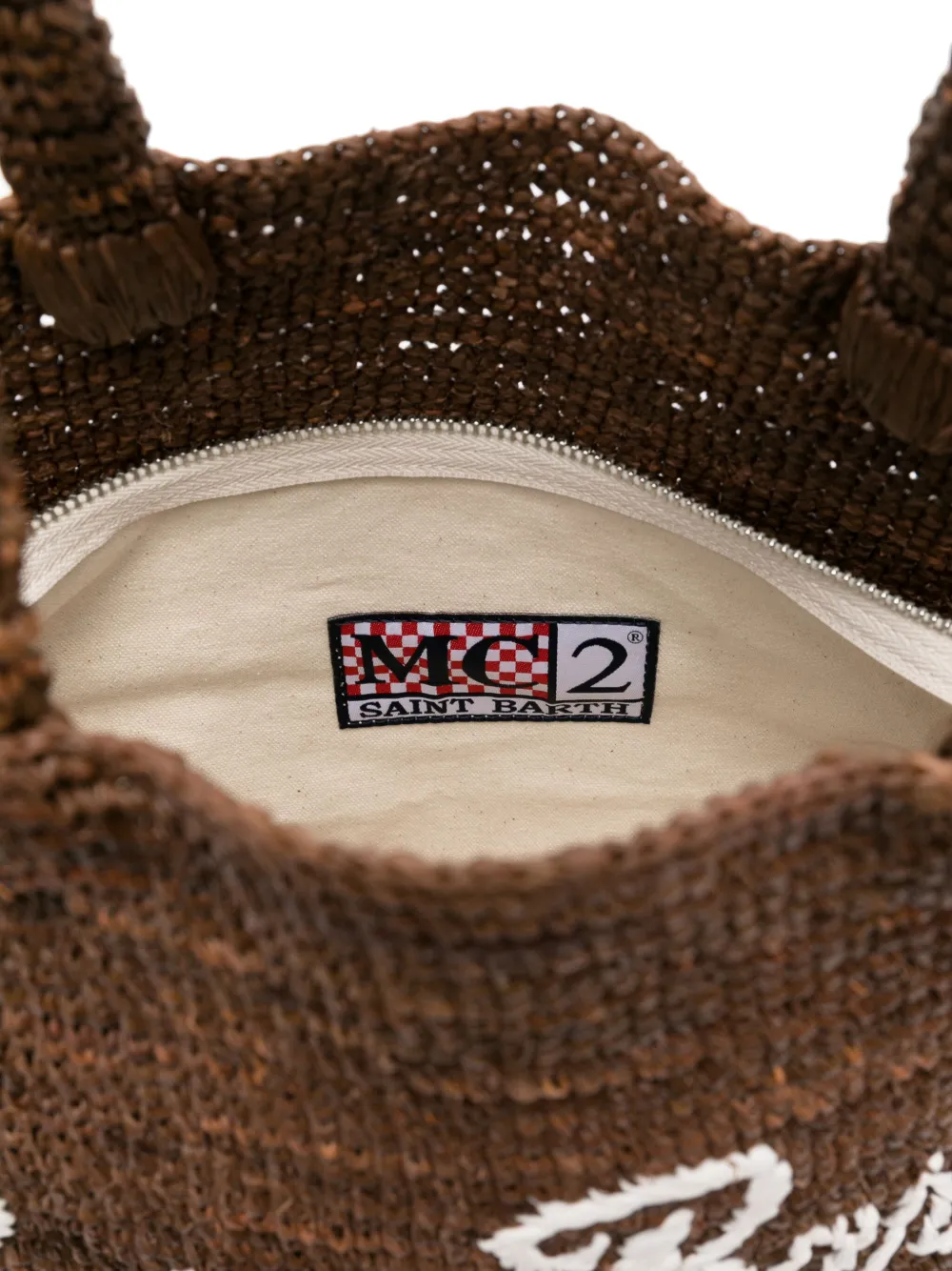MC2 Saint Barth Shopper met geborduurd logo Bruin