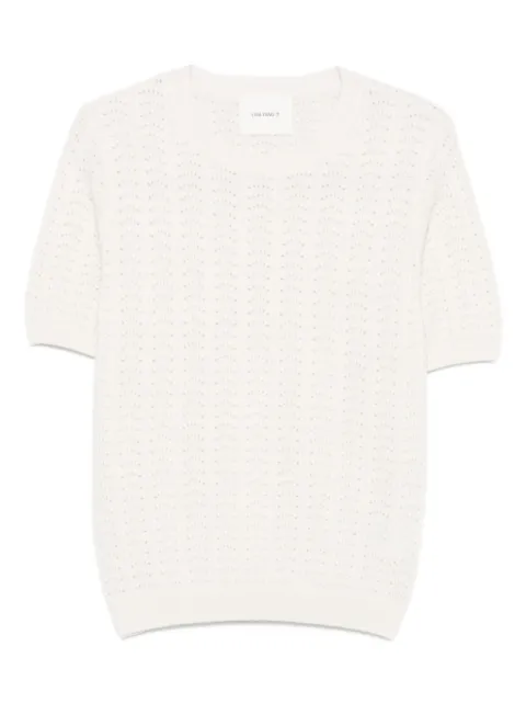 Lisa Yang pointelle-knit short-sleeved top