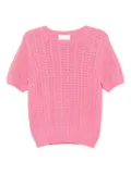 Lisa Yang pointelle short-sleeve top - Pink