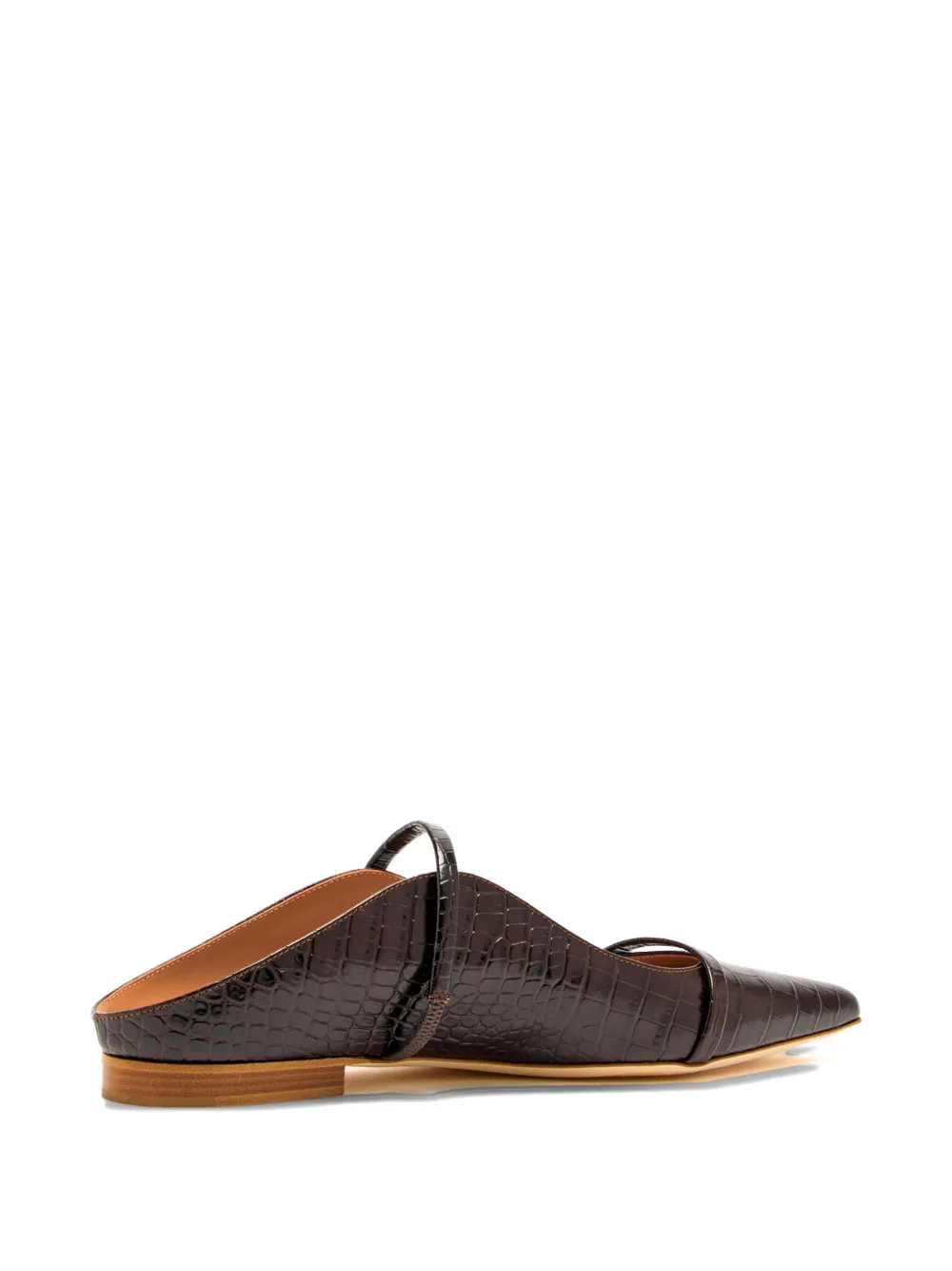 Malone Souliers Maureen Crocodile-effect Mules In Brown