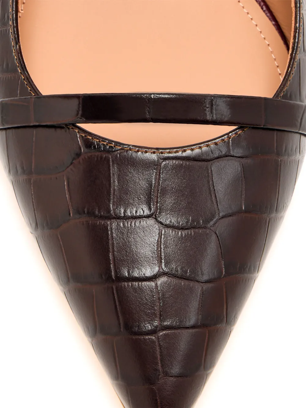 Malone Souliers Maureen muiltjes met krokodillen-reliëf Bruin