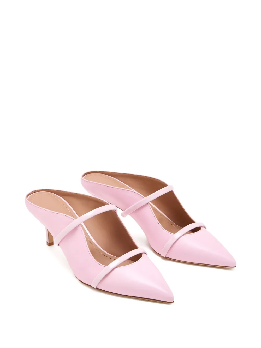 Malone Souliers 45 mm Maureen leren muiltjes met dubbele bandjes Roze