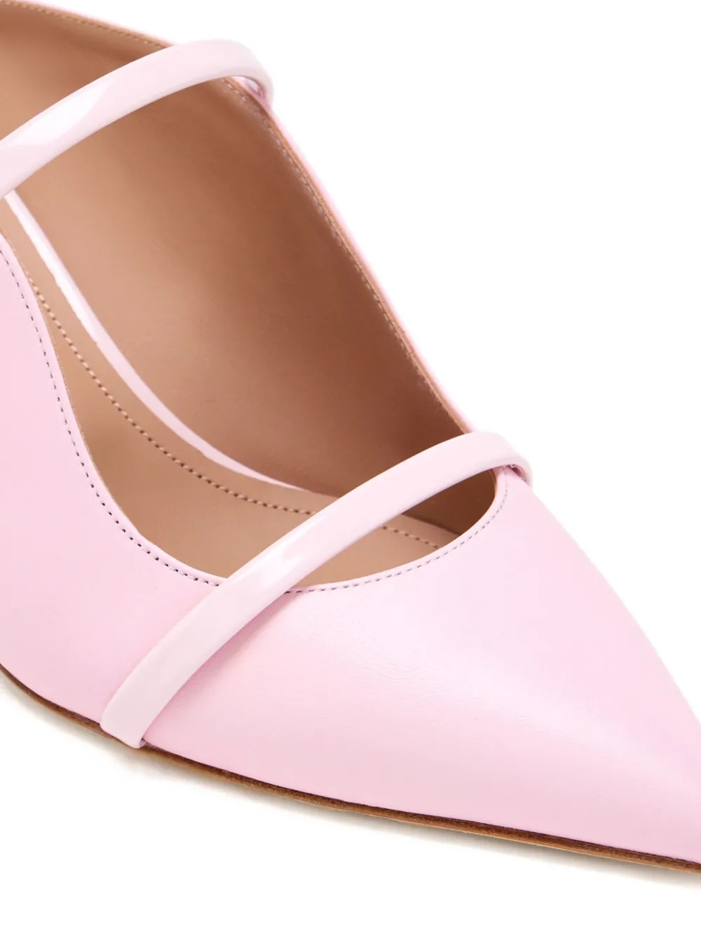 Malone Souliers 45 mm Maureen leren muiltjes met dubbele bandjes Roze