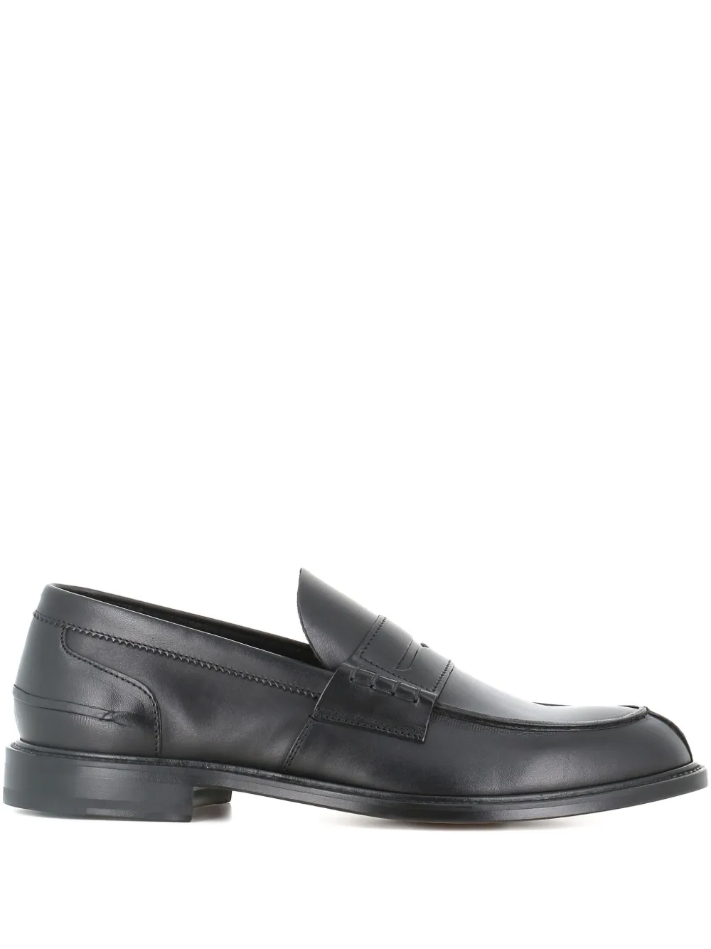 Tassinari leather penny loafers Black