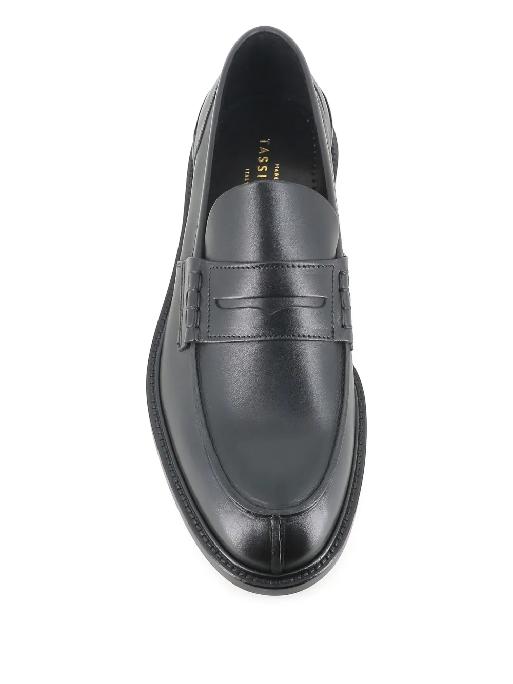 Tassinari leather penny loafers Black