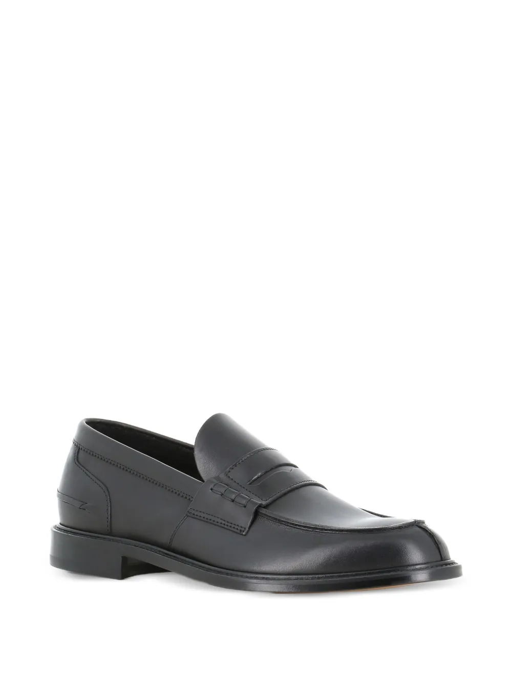 Tassinari leather penny loafers Black