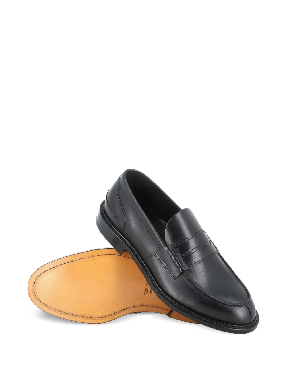 Tassinari leather penny loafers Black