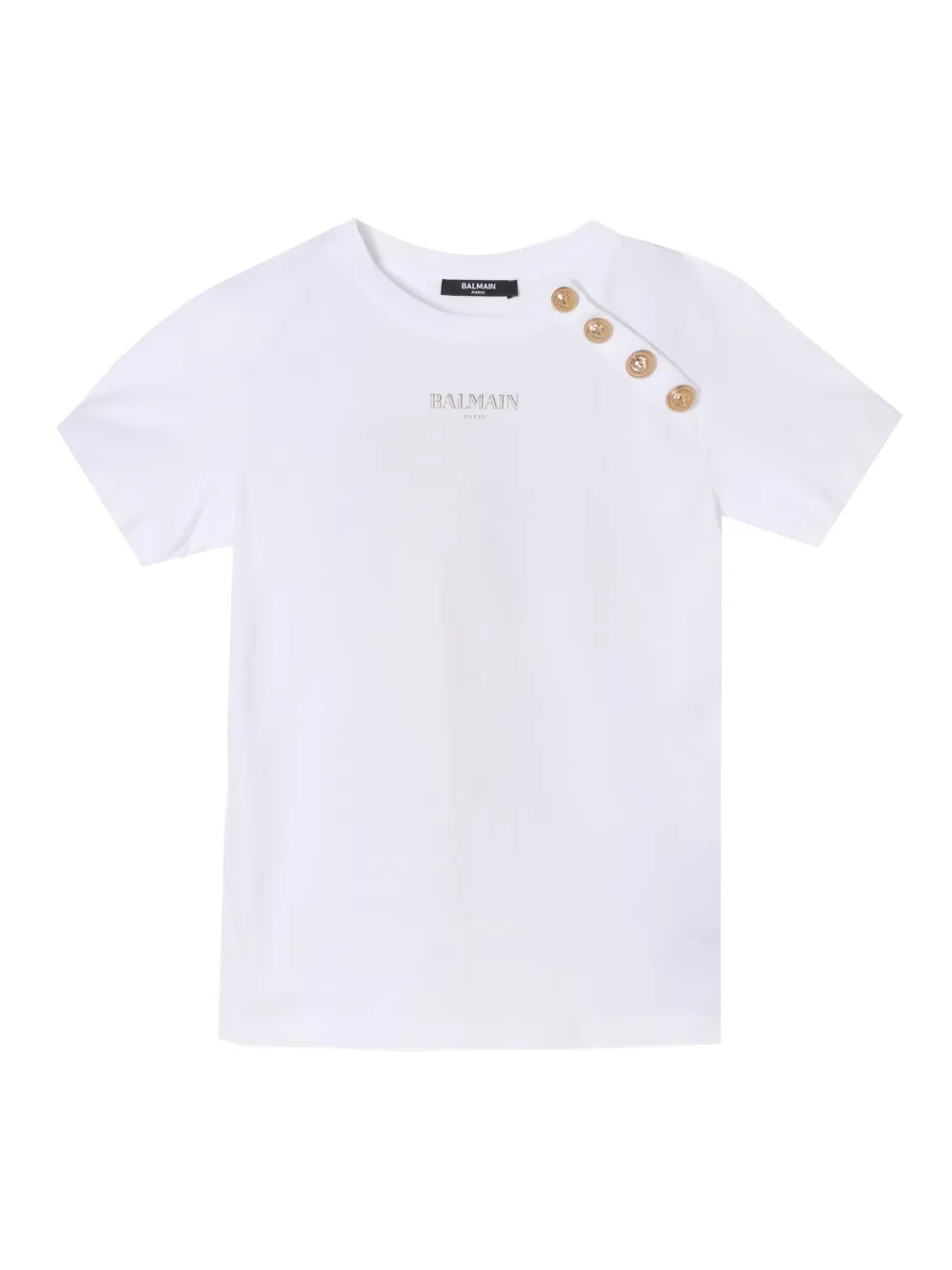 Balmain Kids button-embellished T-shirt - Bianco