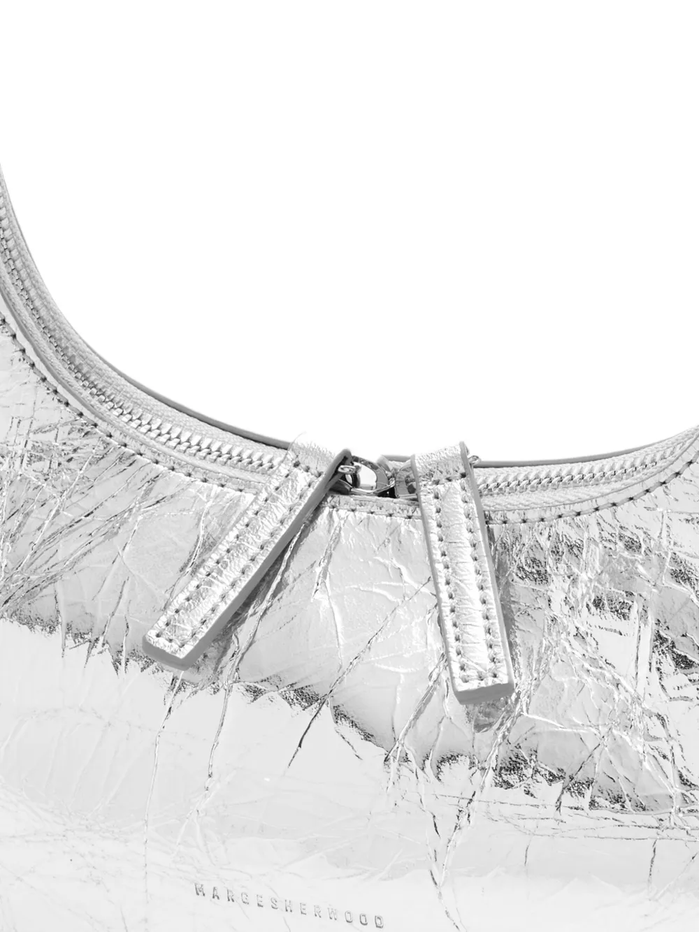 Margesherwood Hobo Metallic-effect Shoulder Bag In White