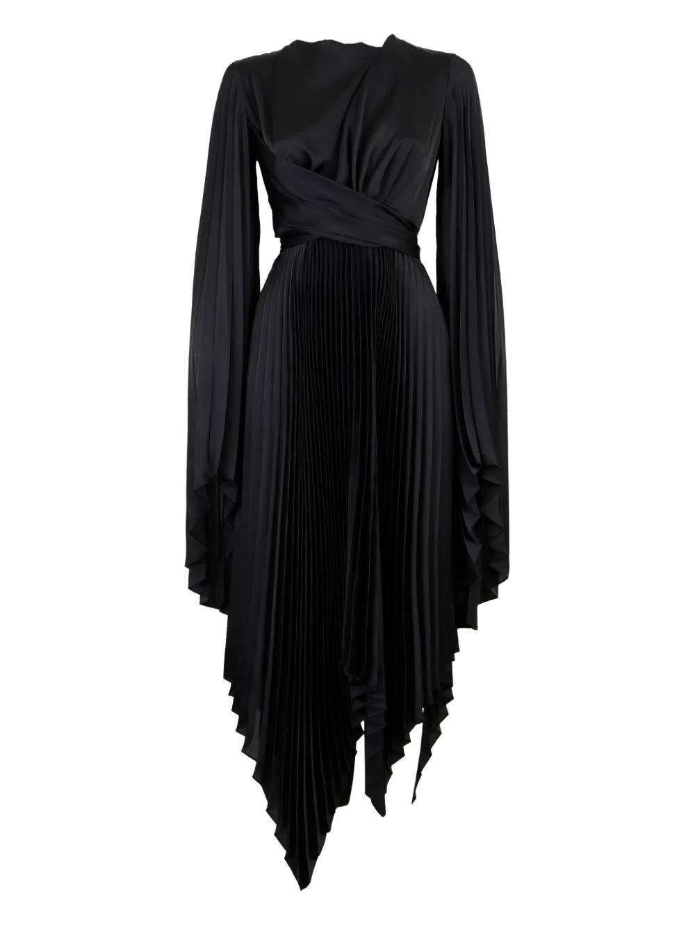 pleated wrap dress