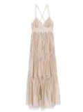 ERMANNO FIRENZE lace-trim maxi dress - Neutrals