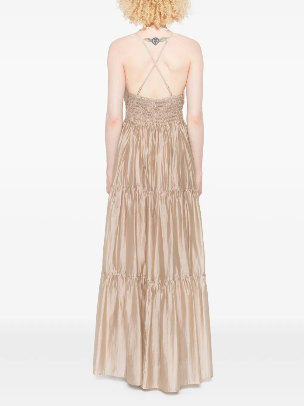 ERMANNO FIRENZE Maxi-jurk met kant Beige