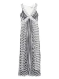 ERMANNO FIRENZE striped v-neck dress - Blue