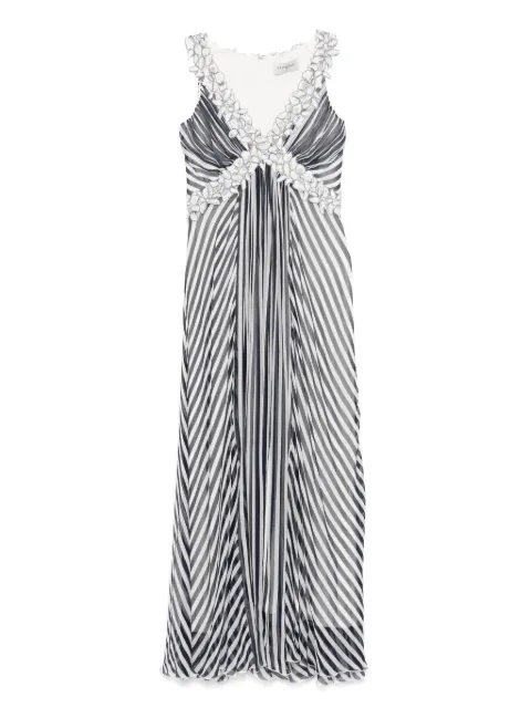 ERMANNO FIRENZE  striped v-neck dress