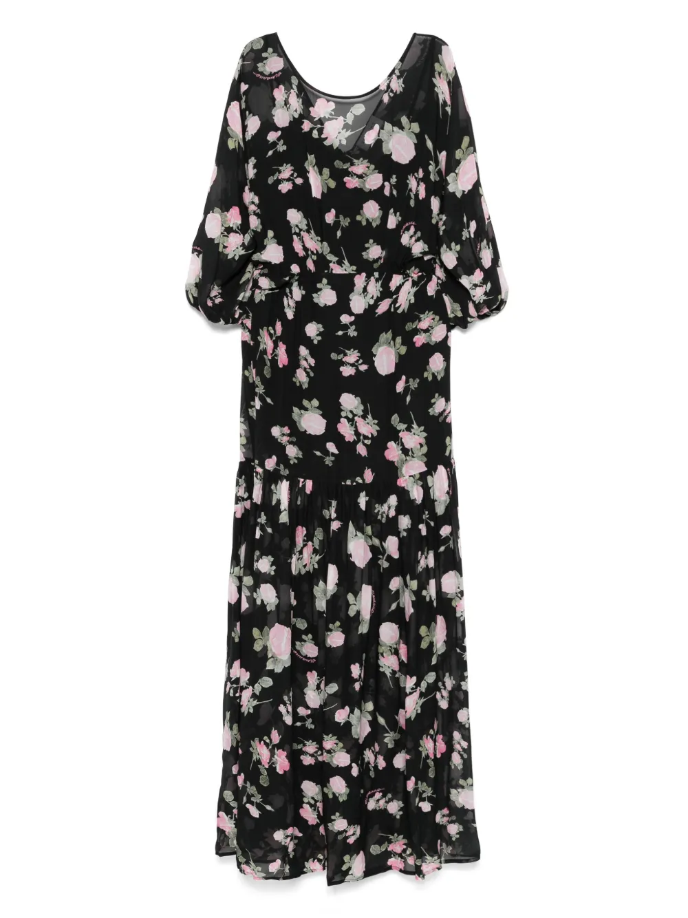 ERMANNO FIRENZE Jurk met bloemenprint Zwart