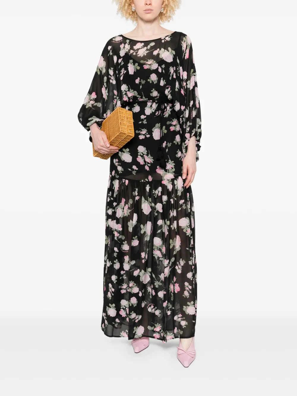 ERMANNO FIRENZE floral-print dress - Zwart