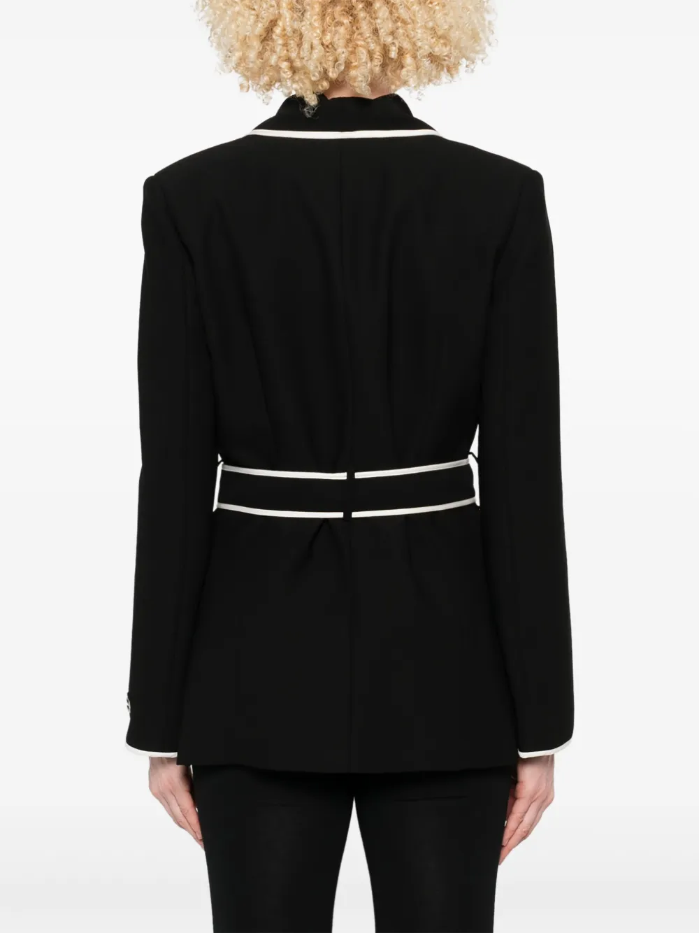 ERMANNO FIRENZE Blazer met contrasterende afwerking Zwart