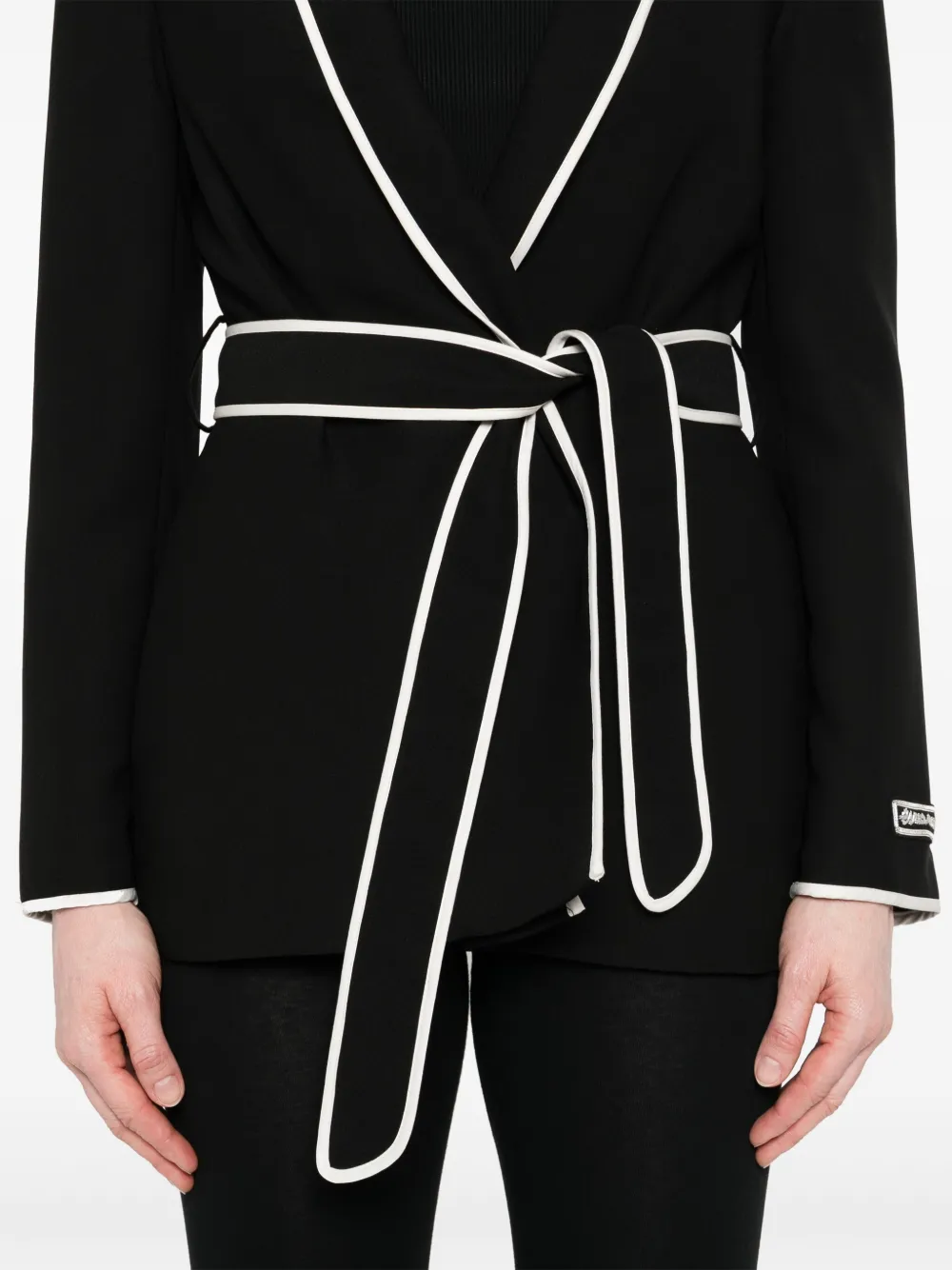 ERMANNO FIRENZE Blazer met contrasterende afwerking Zwart