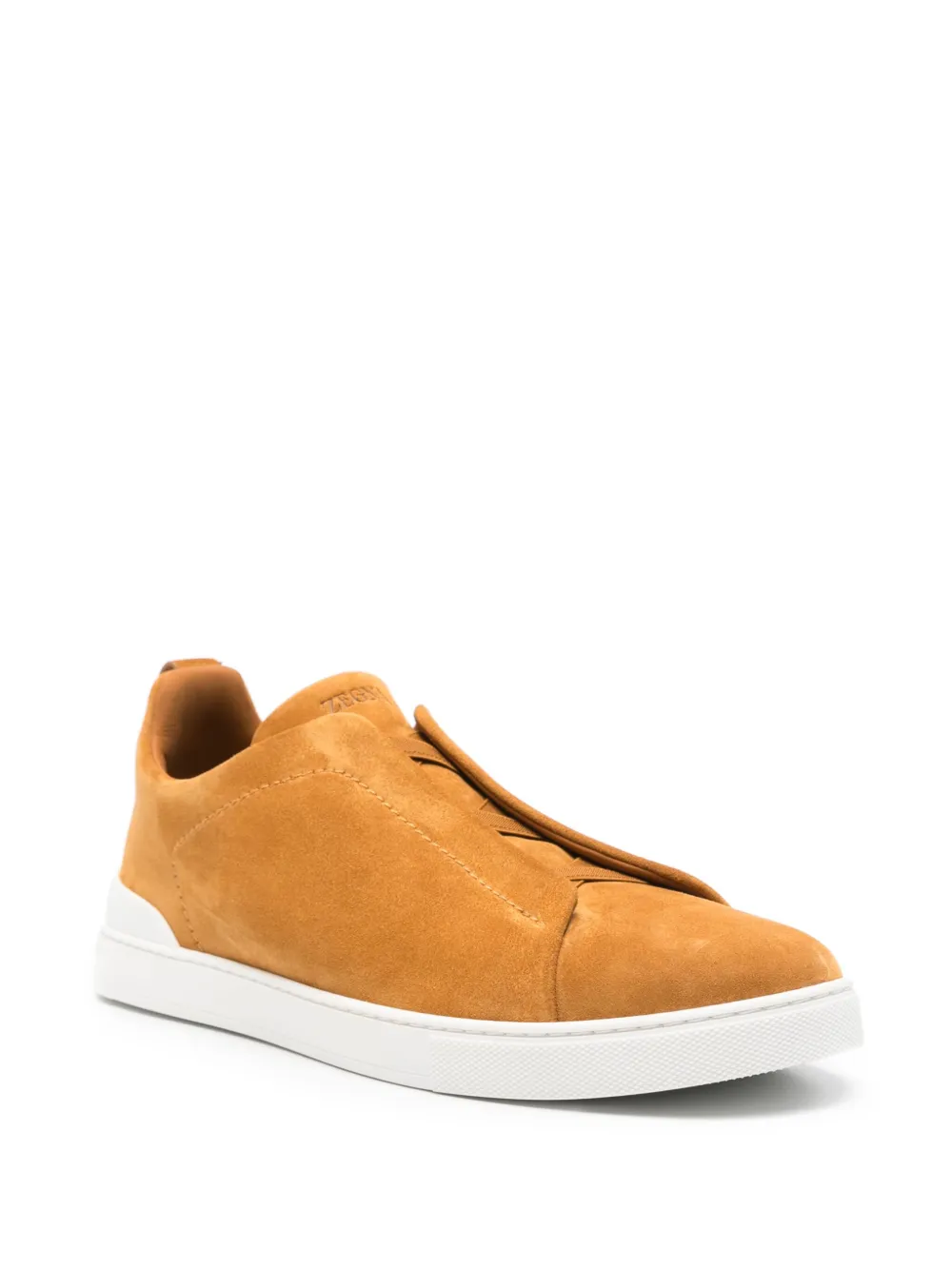 Zegna leather low-top sneakers Orange