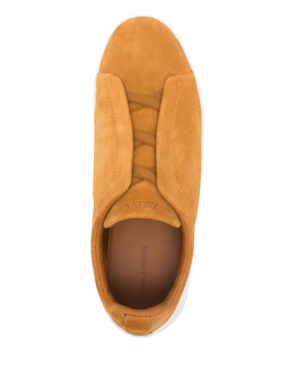 Zegna leather low-top sneakers Orange